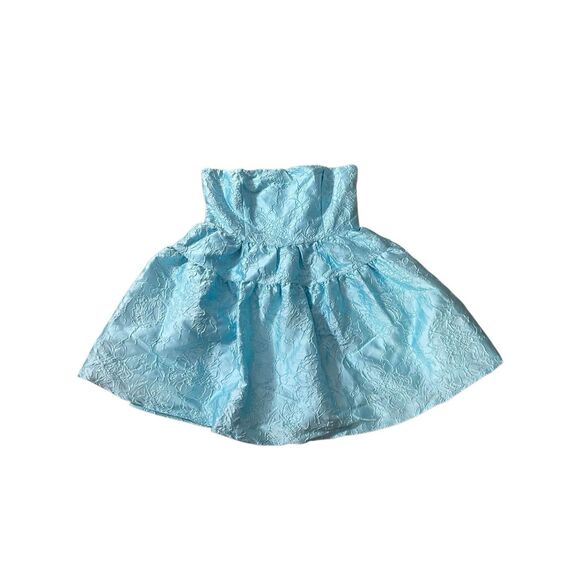 Hello Molly Blue Jacquard Halter Mini Dress – Size XL (AU 14 / US 10) - Picture 1 of 5
